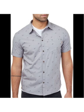 tentree Men's Bike Around Short Sleeve Shirt Gray Sz M Organic Cotton